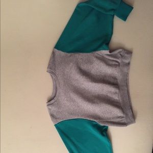 Over sized crop top hoodie